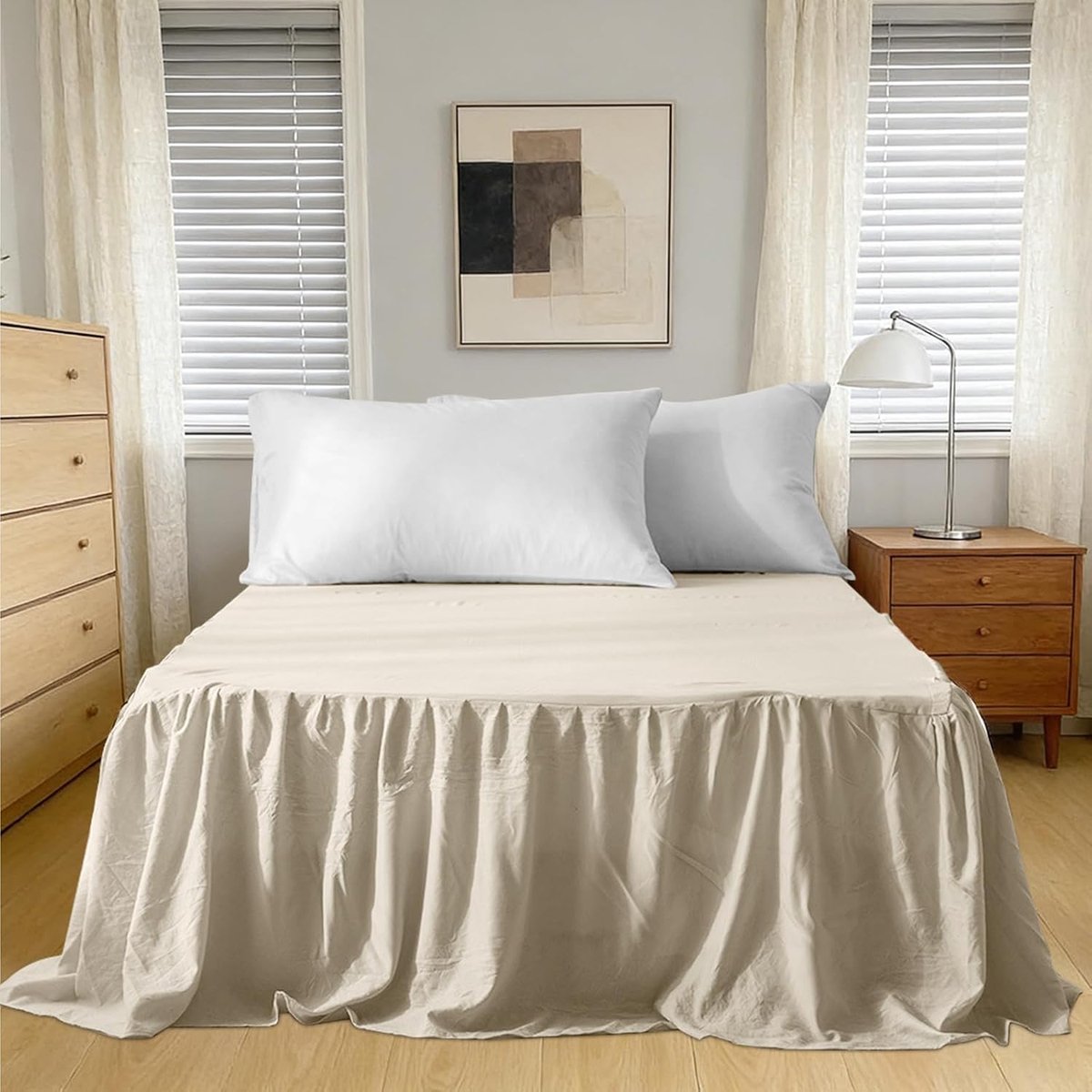 Bedskirt 140 x 200 cm - Elegante Rimpel - Verberg opbergruimte - Stijlvolle afwerking - ShopVlot