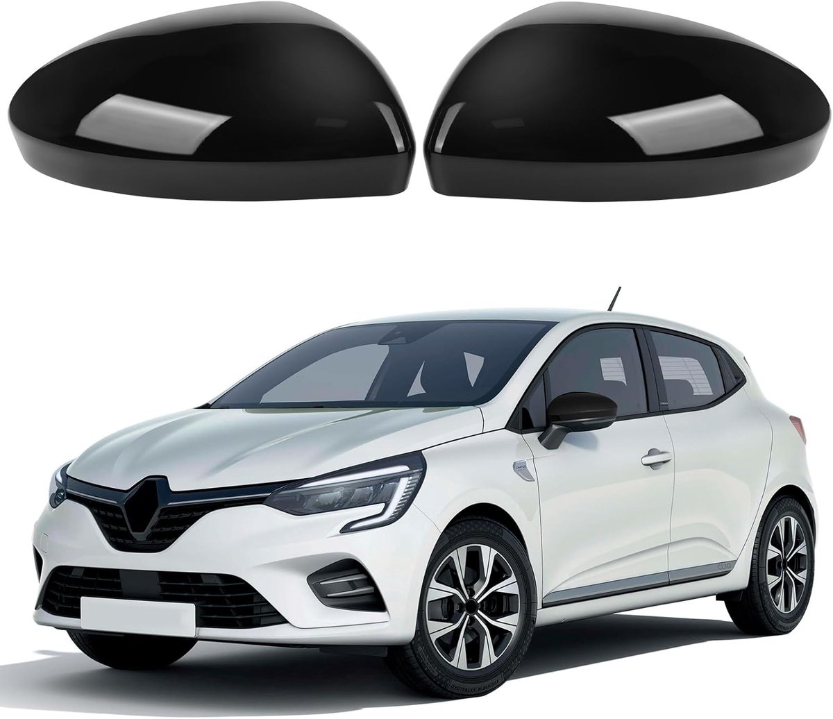 Mirror Covers Replacement for Renault Clio MK5 2019-2025, Car Rear Mirror Cover Black Rear View Mirror Cover Left and - ShopVlot