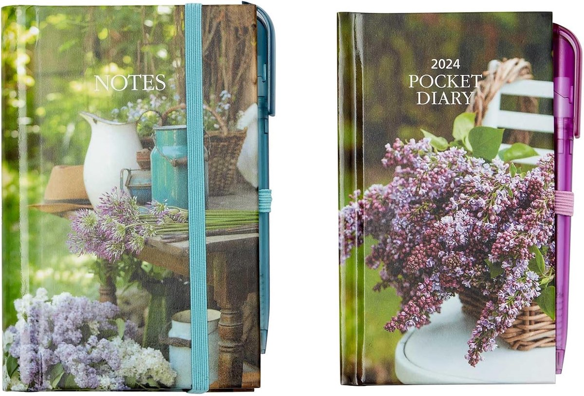 Diary Pocket Diary Set 2024: From the makers of the much-loved Dairy Diary, beautiful Pocket Diary with pen plus Notebook with pen and elastic tie.