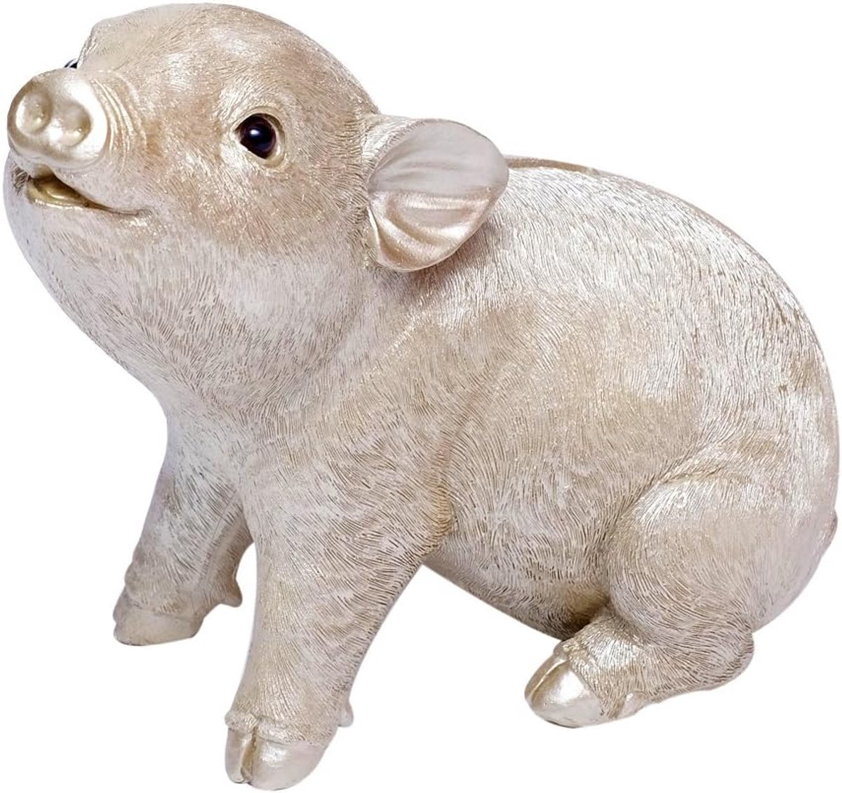 Spaarvarken spaarpot varken varkentje groot spaarvarken gelddoos polyresin spaarpot geluksvarken biggetje (Champagne)