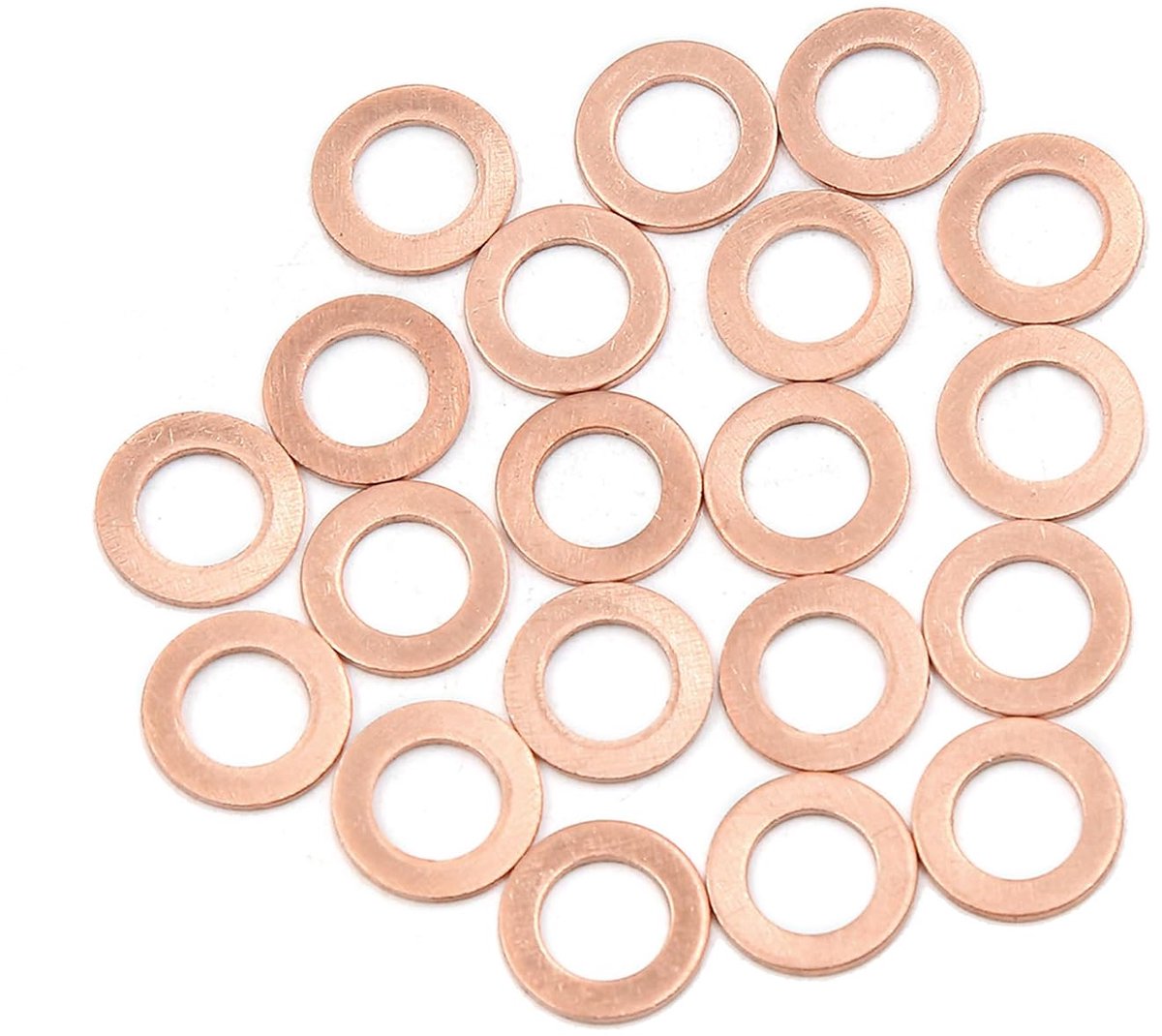 Koperen afdichtring voor boutmoer M8 x 13 mm x 1 mm (set van 20)