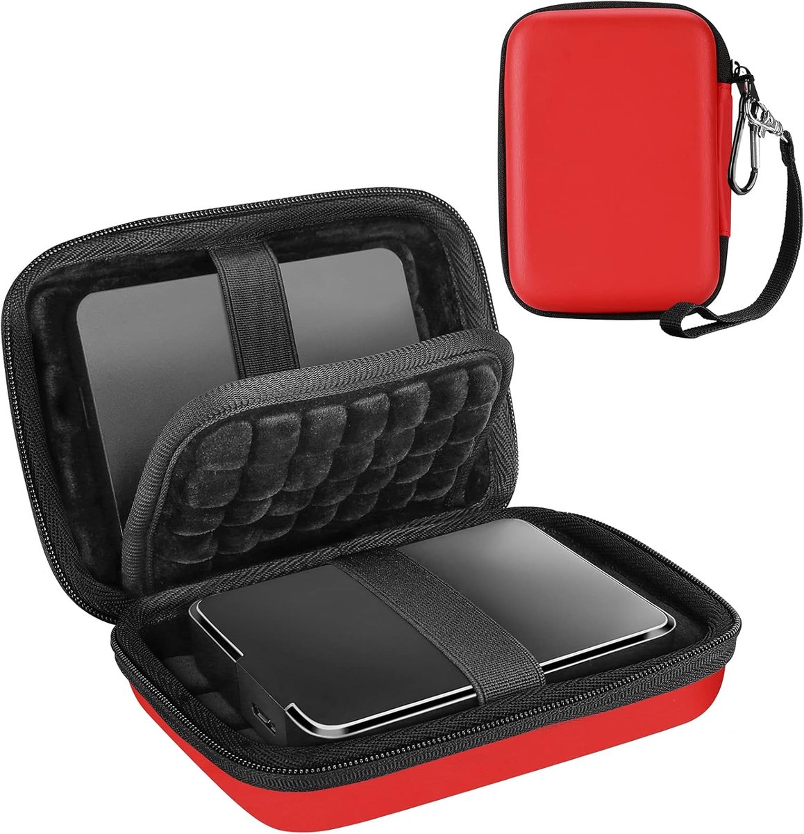 [Houdt 2 stuks] ProCase Externe Harde Schijf Case 2,5 inch, Compatibel voor Seagate Expansion, Seagate Backup Plus, Canvio Basics Draagbare Harde Schijf, WD Elements - Rood