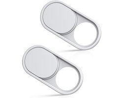 Imluckies Metalen webcam-afdekking voor laptop, MacBook Pro/Air, iMac, iPad, tablet, iPhone 8/7/6 Plus, Echo Show/Spot webcam-blocker, beschermt uw privacy, 2 stuks, wit