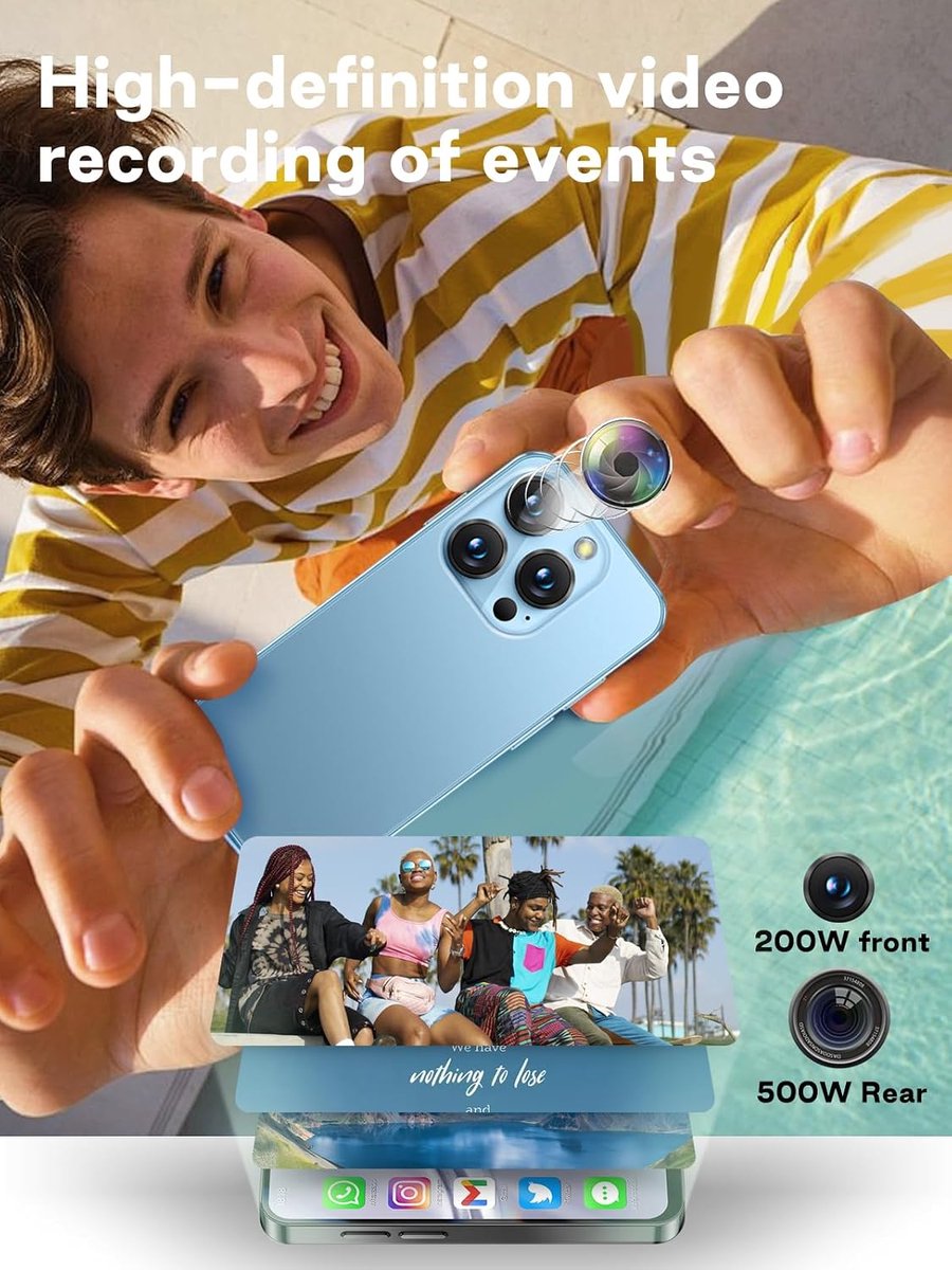 4G Unlocked Mini Smartphone – HD-scherm 3,88 inch, Dual SIM Dual Standby, batterij 1950 mAh, Face ID – ideaal voor kinderen en studenten als back-up mobiele telefoon