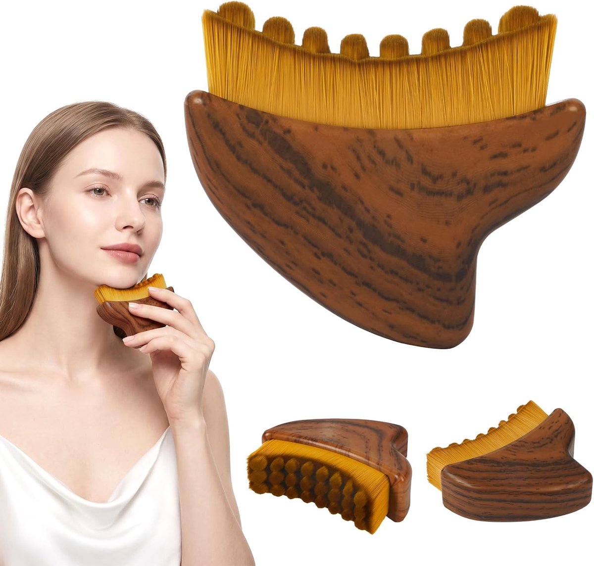 Lymfatische contourgezichtsborstel, kin- en kaaklijn sculpterende massager, droog borstelen Gua Sha-borstels voor dagelijkse lichaams- en gezichtsverzorgingsroutine