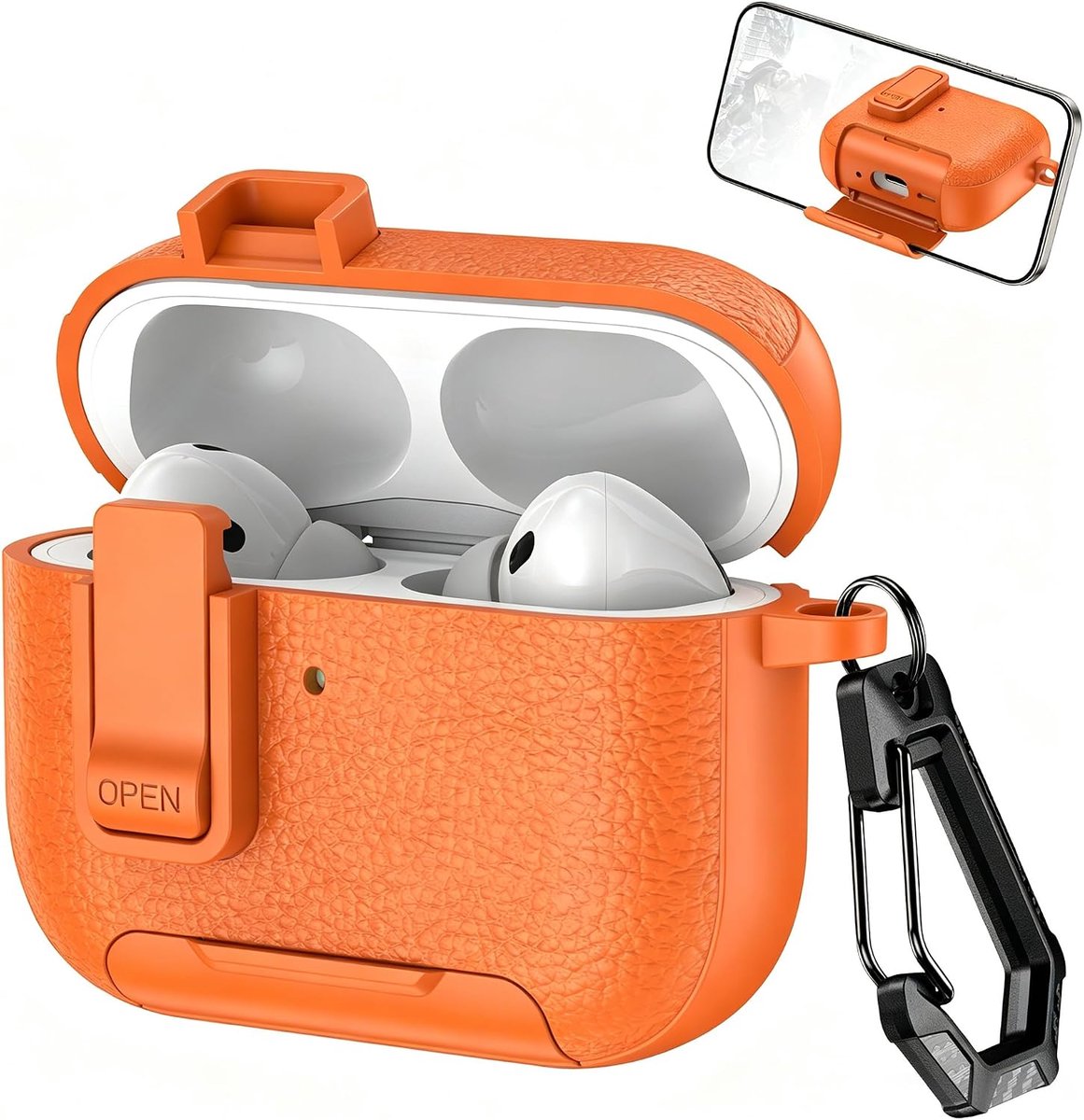 Hoesje voor AirPods Pro 3rd met Standaard PWJ Oranje