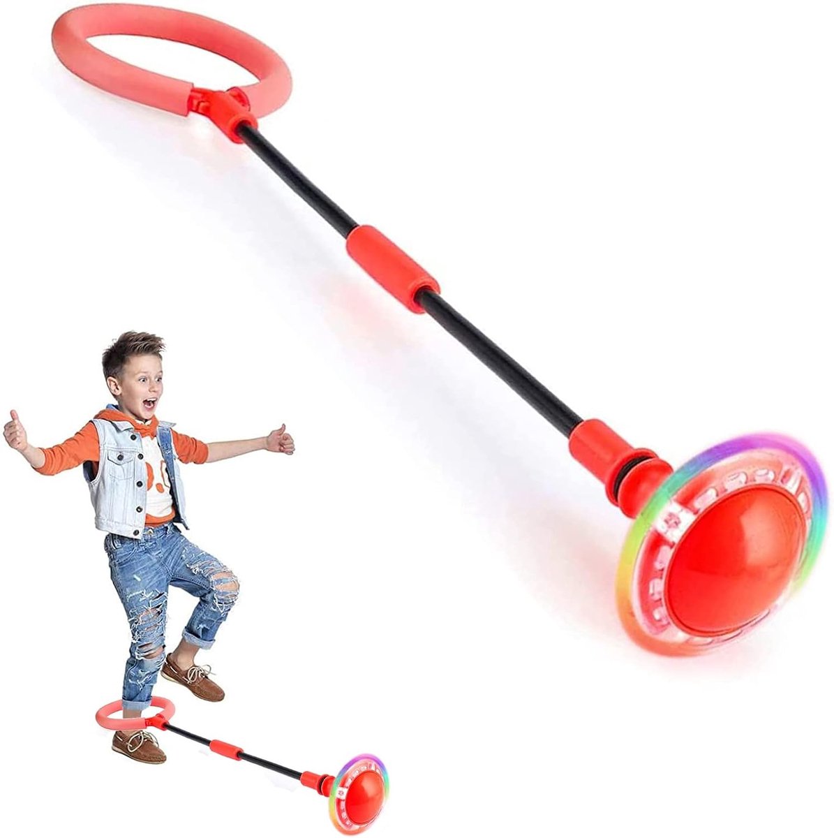 Knipperende springring voor kinderen, sportspringbal, opvouwbare flash-springbal, geschikt voor behendigheidsspellen voor kinderen of volwassenen, oefening