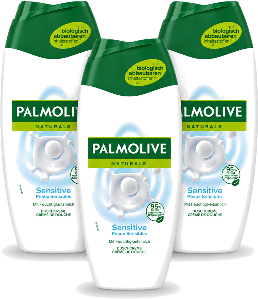 3 x Palmolive Naturals - Douchegel - Sensitive - Voor Gevoelige Huid - 250 ml - Voordeelverpakking - 3 stuks