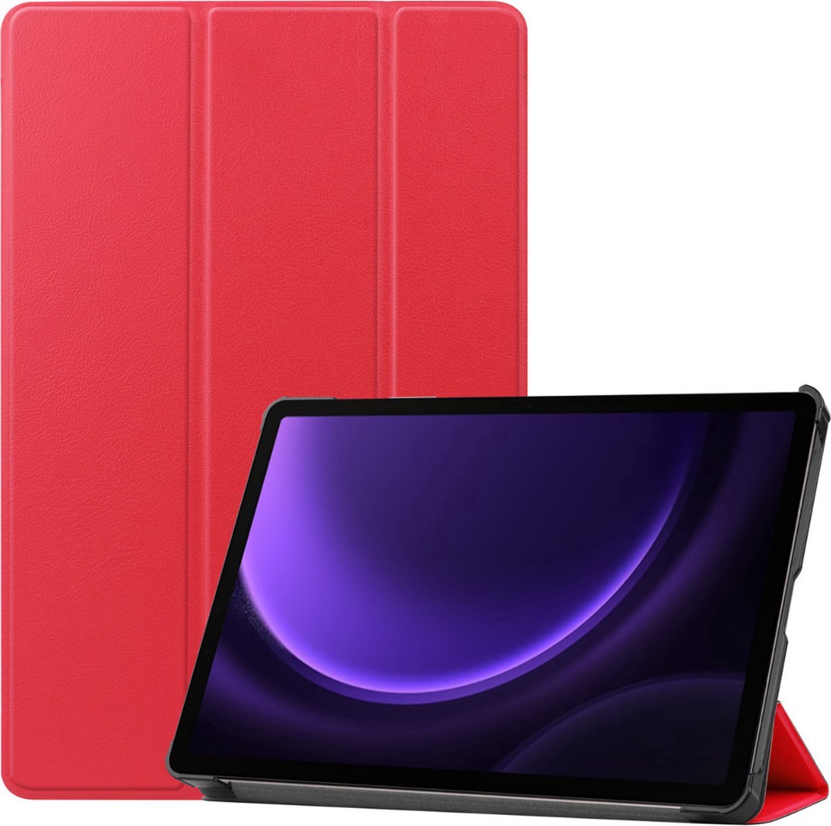 Tablethoes geschikt voor Samsung Galaxy Tab S9 Plus / S9 FE Plus / S10 Plus (2023/2024) - 12.4 Inch - Tri-fold book case - Auto Sleep/Wake functie - Rood