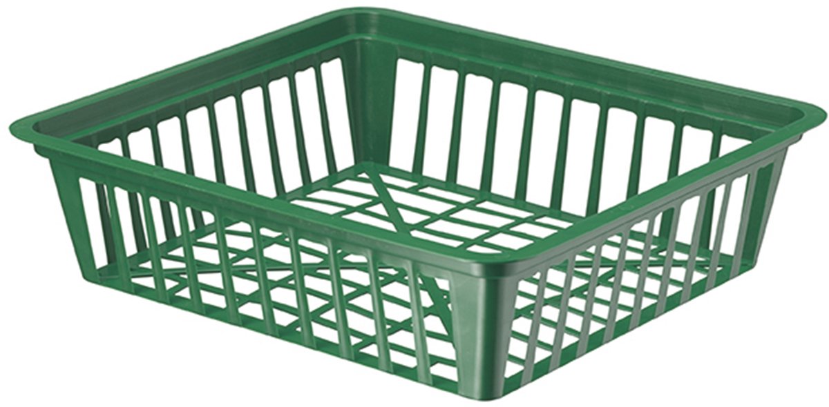 KADAX Plantenmand voor bloembollen, kweekmand van kunststof, kweekschaal voor groenteplanten, bloembollen mand in 2 vormen voor voorjaarsbloeiers (28 x 26 cm, 1 stuks)