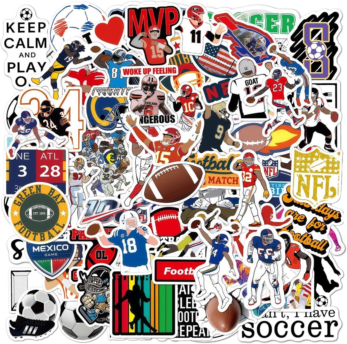 Voetbalstickerset 200 stuks - waterdicht - voor DIY - ideaal voor laptop en telefoon - ShopVlot