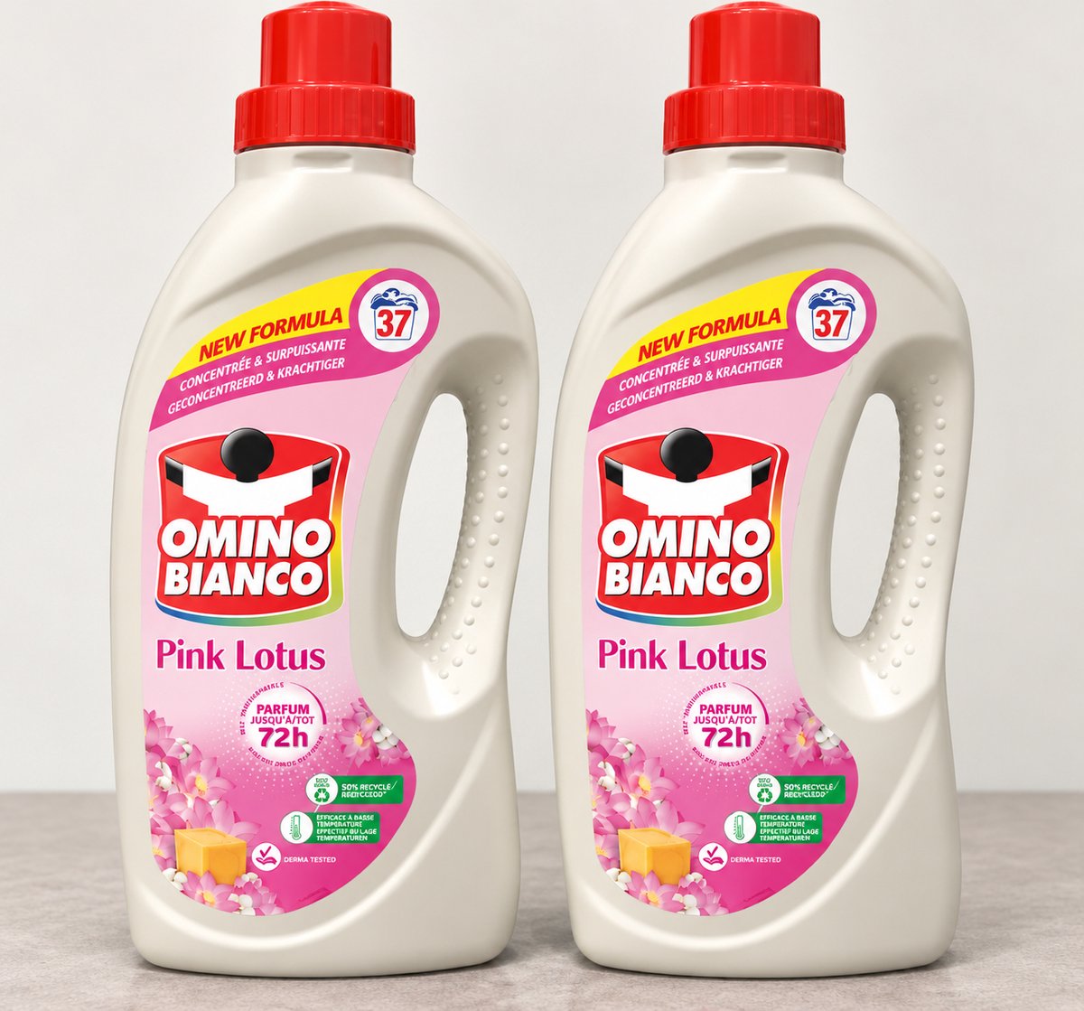 Omino Bianco - Wasmiddel - Gekleurde was - Pink Lotus - 2x1,48L - 74 wasbeurten
