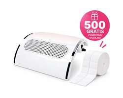 AUM® Nagelstofafzuiger Professioneel – Nail Dust Collector met 3 Motoren – Krachtige Stofafzuiging voor Gelnagels & Acrylnagels – Manicure Tafelafzuiging – 2 Herbruikbare Stofzakken + 500 Pluisvrije Doekjes