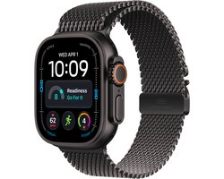 Apple Watch Ultra 4 49mm Zwart (Zwarte Milanese Band M)