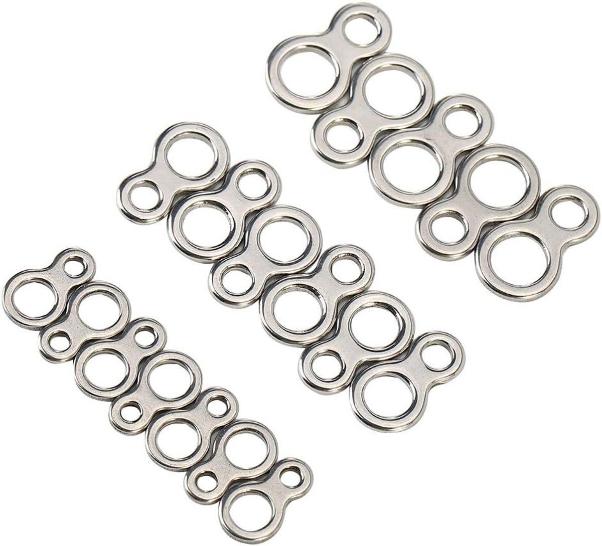 Gespleten ringen, 60st roestvrij staal massief vissen figuur 8 jigging ringen lokken visgerei accessoires