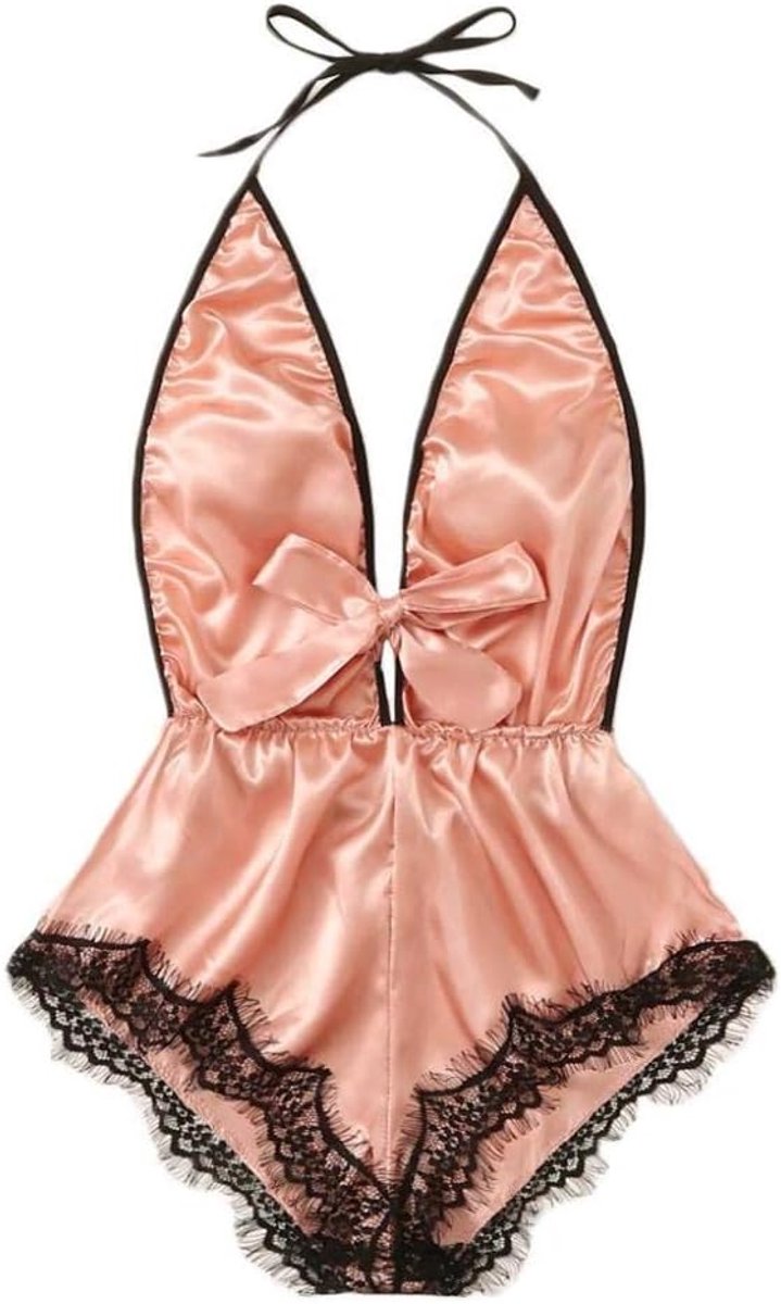 Dames Vrouwen Diepe V Backless Nachtkleding Lingerie Sexy Ondergoed Kostuum Strik