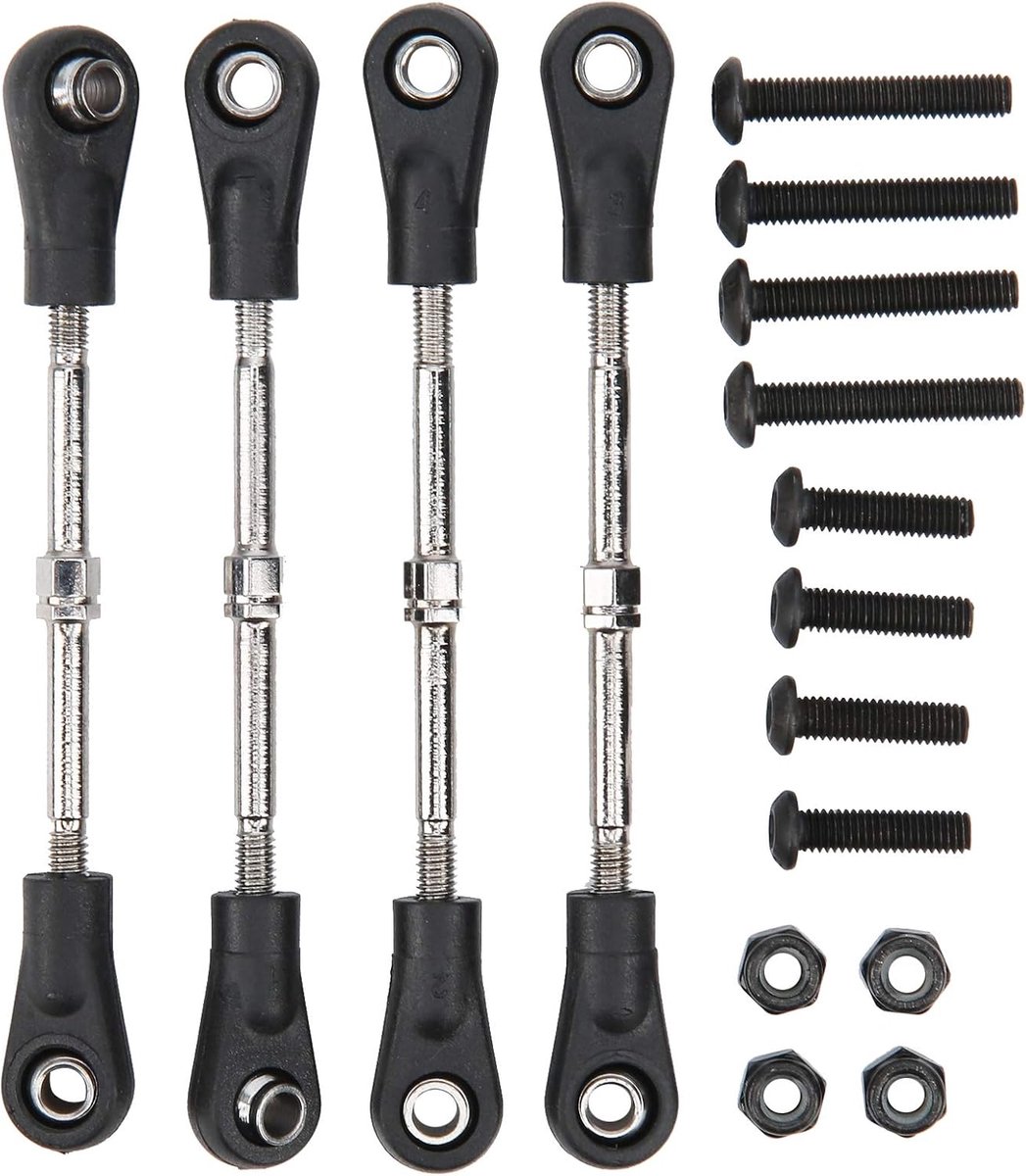 4 STUKS RC Stuur Trekstang Verstelbare Achter Bovenste Koppelstang Onderdelen Fit voor 1/10 RC Off-Road Auto Accessoire