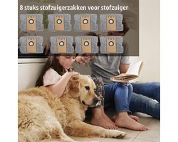 8 stuks stofzakken voor Eufy L35 Hybrid / L35 Hybrid+, LR30 Hybrid / LR30 Hybrid+, LR20 reservezakken Lekvrije stofzakken stofzuigerzakken vervangende zakken