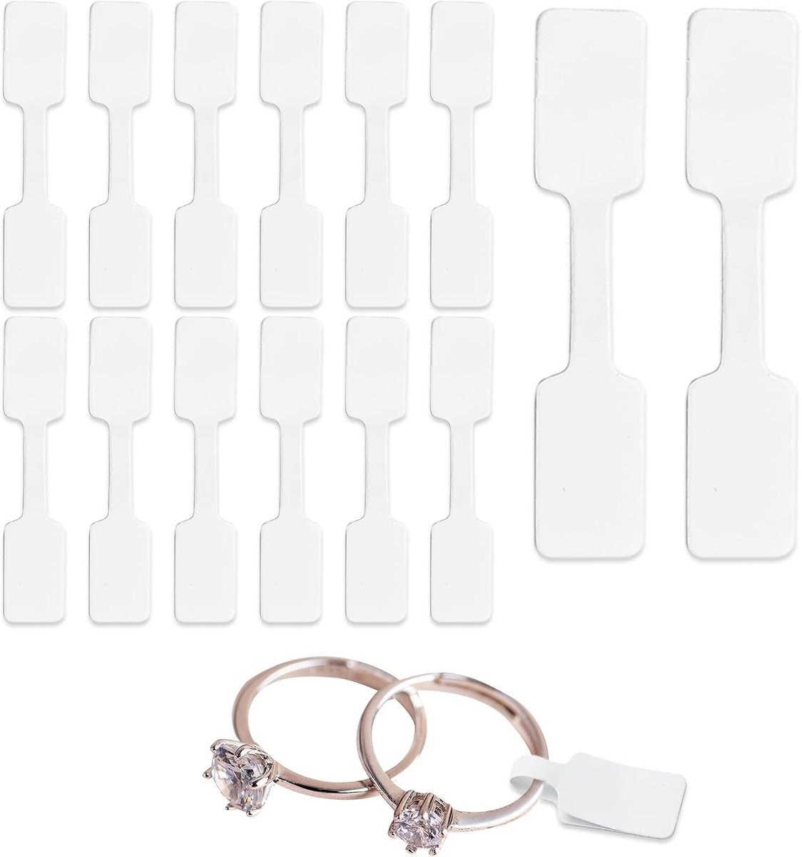 600 stuks blanco sieraden prijskaartjes stickers, 6 x 1,2 cm prijslabels zelfklevende prijsmarkertags voor ketting oorbel armband ring prijs identificeren label