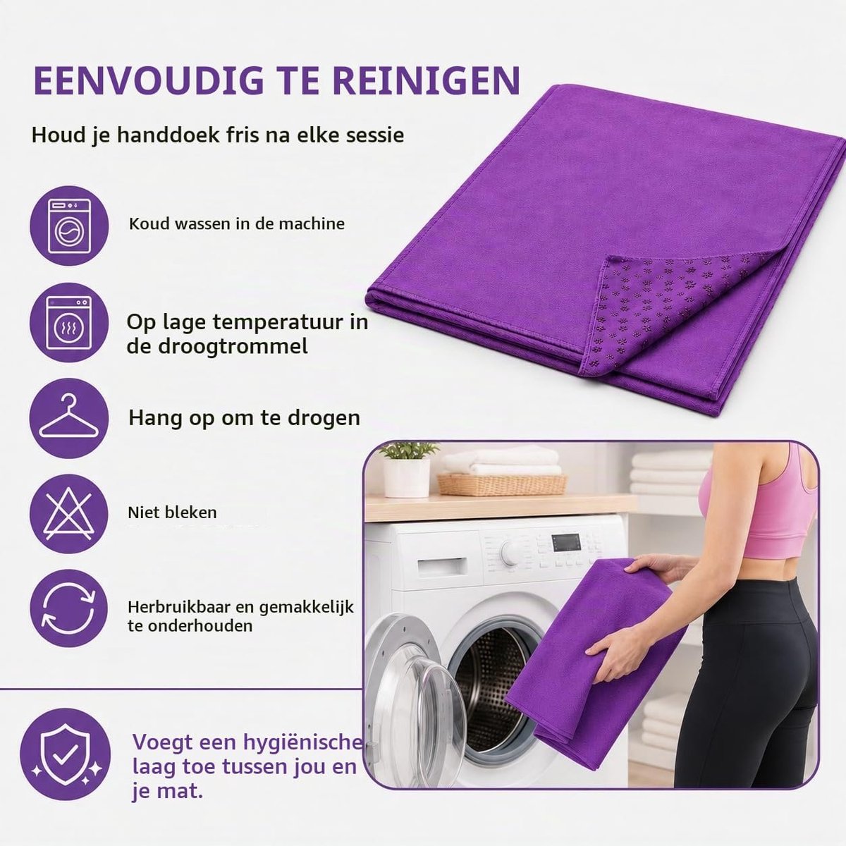 Antislip yogamathanddoeken, microvezel superzachte mesh-draagtas, zweetabsorberende, sneldrogende pilatesmathanddoek, (183 x 63 cm, klassiek grijs)
