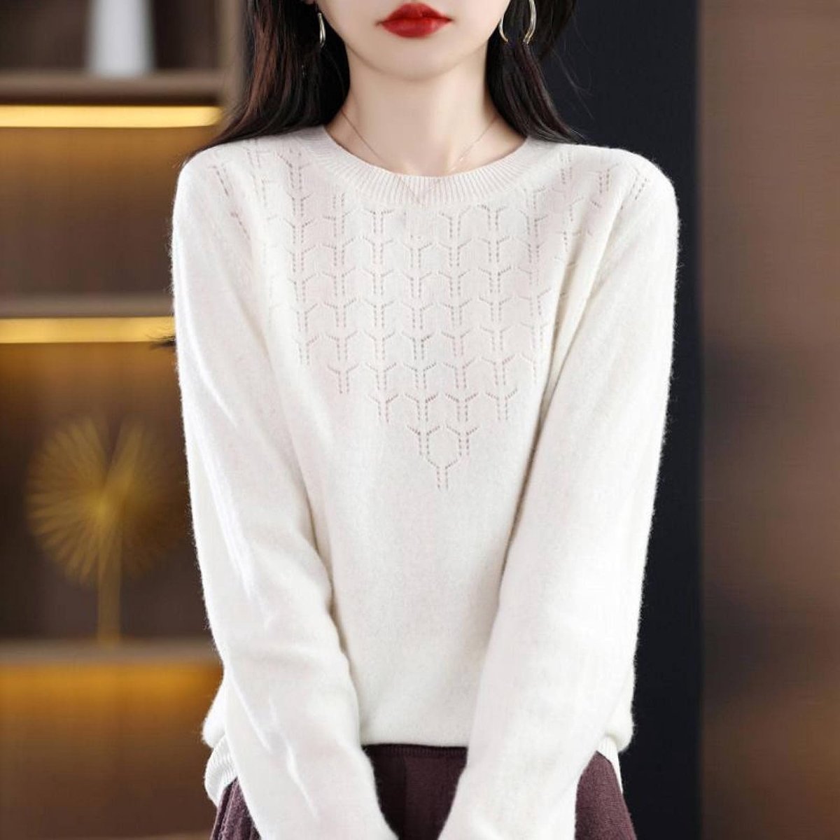Warm Loose Casual Ronde Hals Truien Gebreide Kleding - Vrouwen Gebreide Truien Truien, Dames Sexy Slim-Fit Stretch Lange Mouw Bottomed Jumper Sweater Tops, Classic Chic All-Match Bottoming Shi