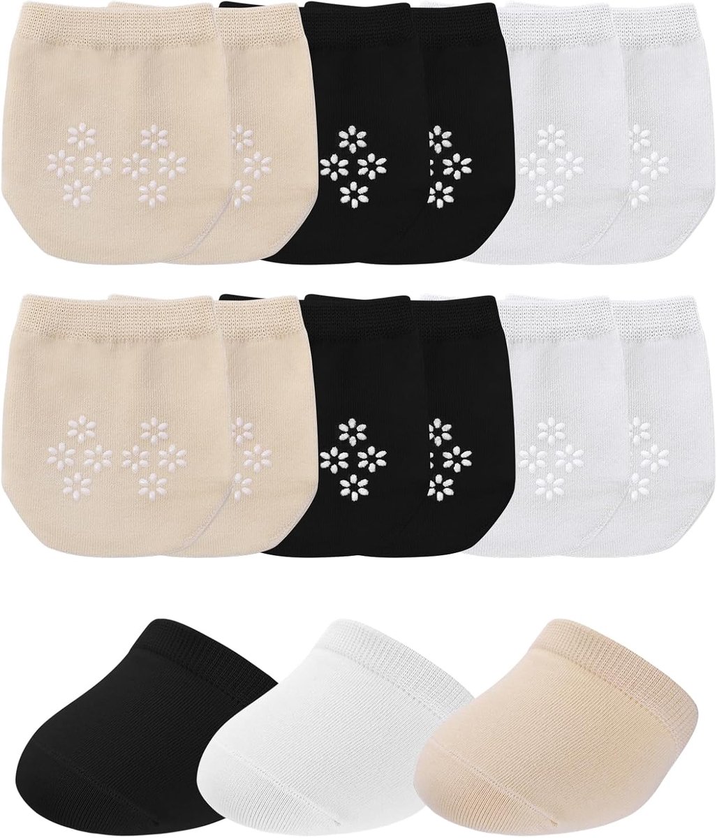 Sokken voor vrouwen, no-show voering, halve sokken, antislip grip, sok, naadloos, verborgen teenbedekkingen, sok voor vrouwen, platte schoenen met hoge hakken, wit, zwart, beige)