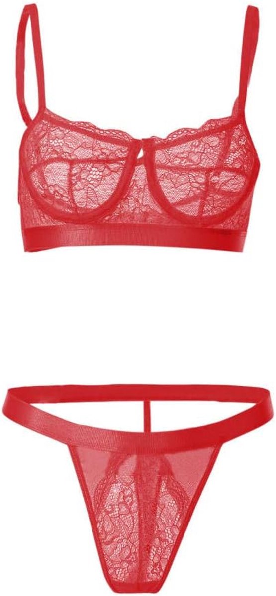 Lingerie voor dames V-hals transparante lingerie met jarretelgordel lingerie bodysuitVrouwen Sexy Lingerie Beha Broek Ondergoed Set Nachtkleding Ondergoed Nachtkleding Erotisch