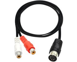 5-pins naar RCA Kabel 5-pins Din naar 2 RCA-aansluiting Audio Kabel voor Bang&Olufsen, Naim, Quad, Stereo-installatie (1,5m)