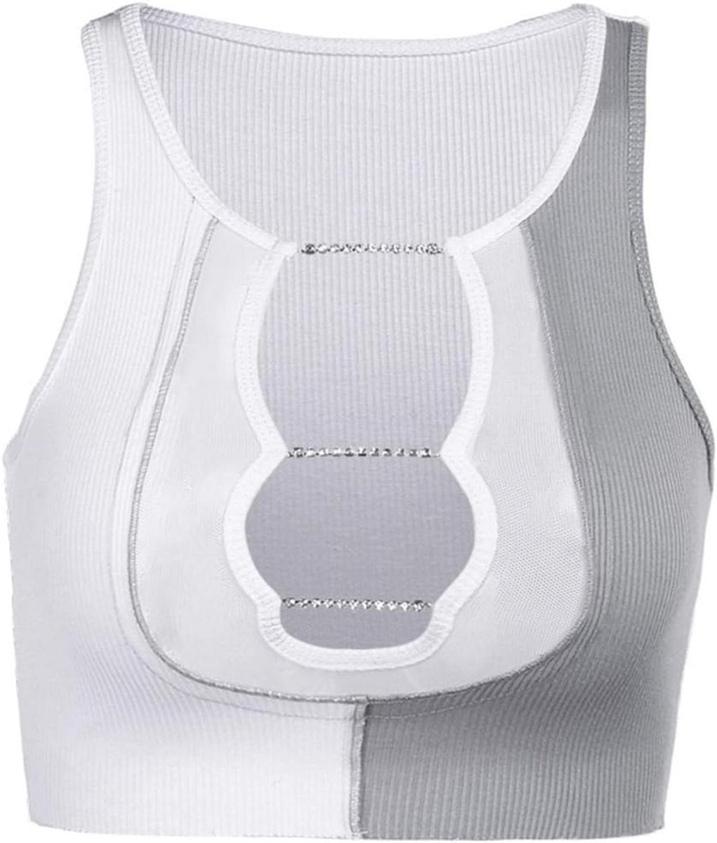 Nachtkleding kant lingerie sexy jurk met string voor damesVrouwen Sexy Hollow-out Hemdje Boor Mesh Tank Vrouwelijke Corset Top Skinny Diepe V-hals Tops