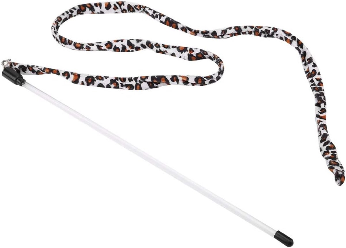 Teaser Toy, Cat Teaser Stick Chaser Wand Leopard Print Tail with Bell Cat Chaser Toy for Kitten Cat Having Fun Exercise Playing