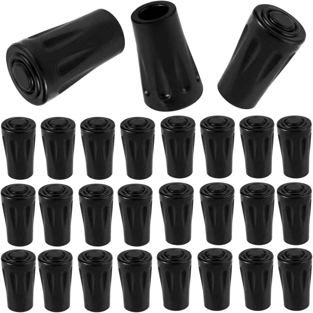 24 stuks/12 paar rubberen beschermkapjes voor wandelstokken