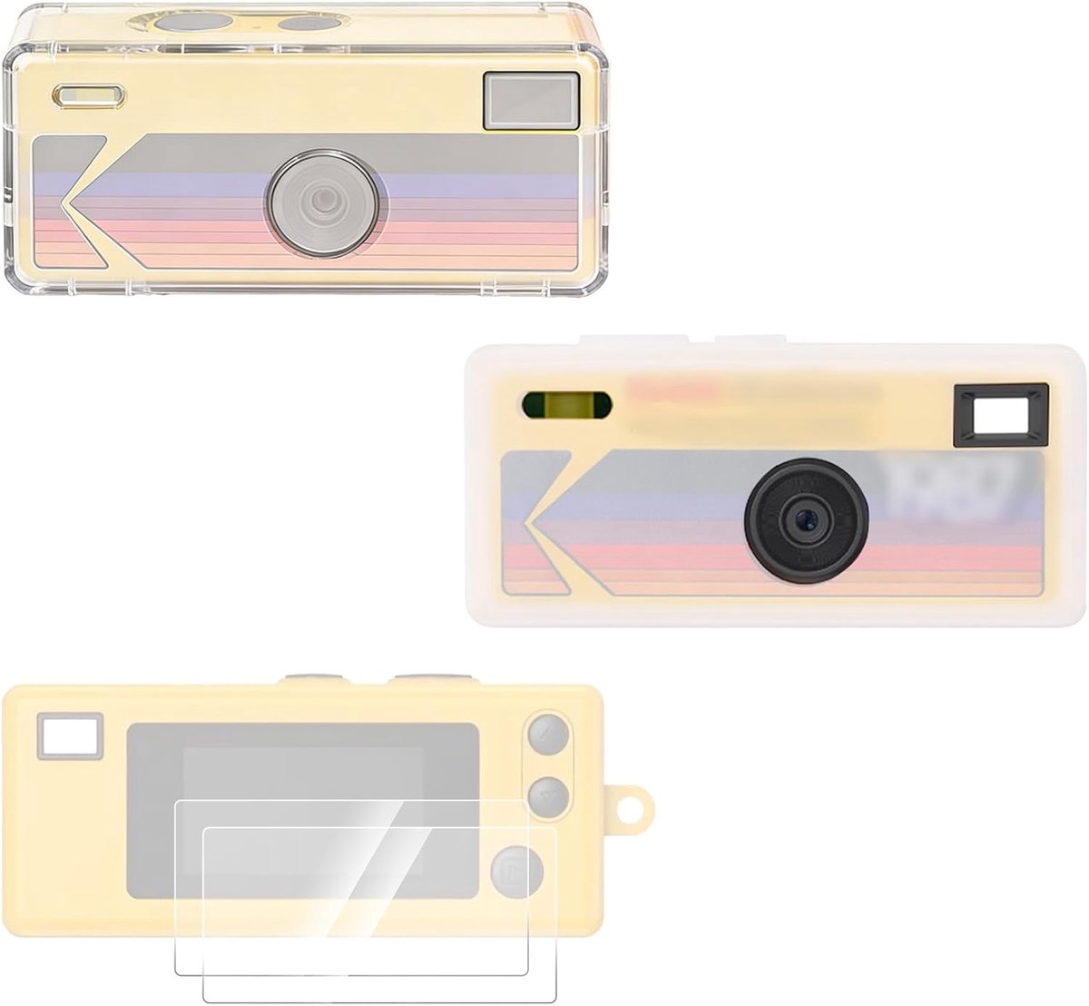 Beschermhoes voor Kodak Charmera Sleutelhanger Digitale Camera, Mini Beschermhoes voor Sleutelhangercamera met Schermbeschermers Nauwkeurige Uitsparingen en Krasbestendig