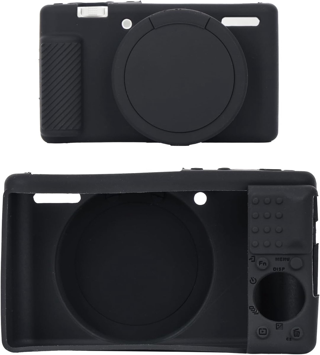 Lasuroa Cameratas voor Sony ZV-1, Zachte Siliconen Beschermhoes met Schermbeschermer Krasbestendig Slanke Pasvorm Digitale Camerahoes (Zwart)