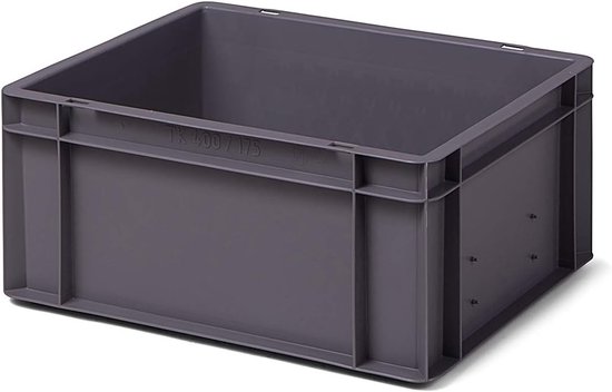 4 stuks transportstapelbakken TK417-0 grijs, lxbxh 400x300x175 mm, uit PP, volume: 15 liter, echte industriële kwaliteit ook geschikt voor voedsel — afbeelding 2