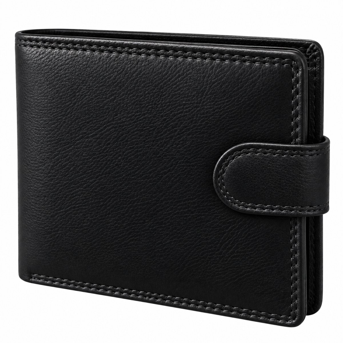 THL Design - Leren Portemonnee Heren - Afsluitbaar - RFID - Nappa Leer - Zwart
