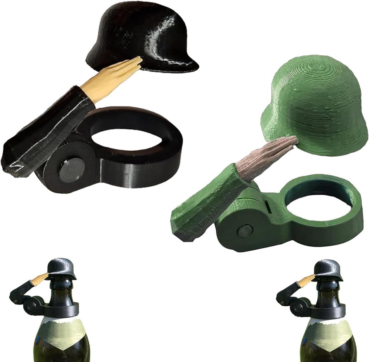 Bierflesopener met soldatenhelm