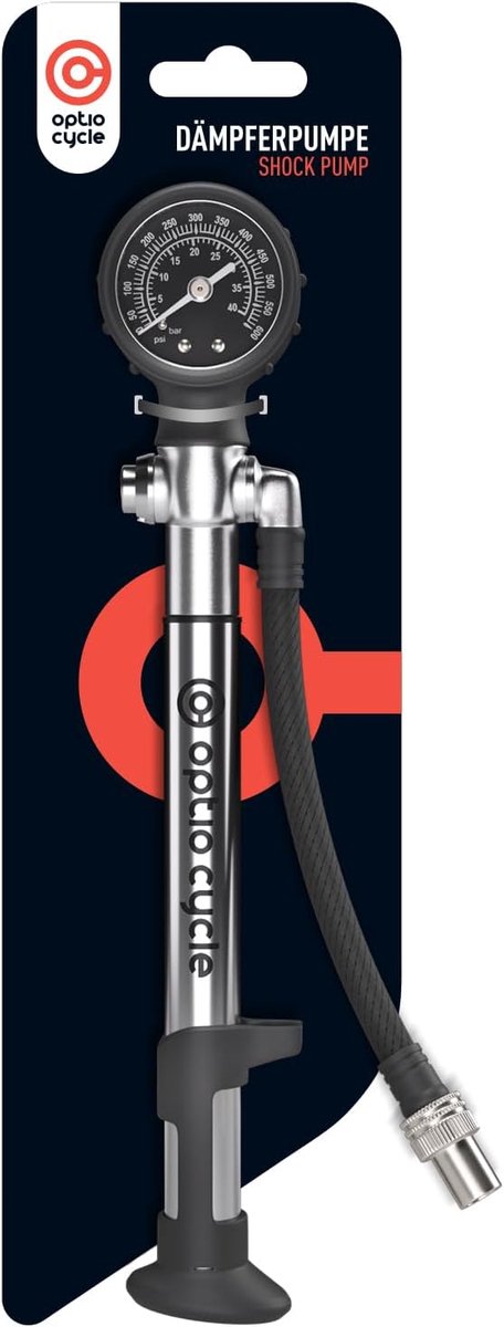 SnelShoppen - Demperpomp MTB - Hogedruk Fietspomp met Manometer voor Voorvork en Achterdemper - Shock Pump voor Presta en Schrader Ventielen - Ideaal