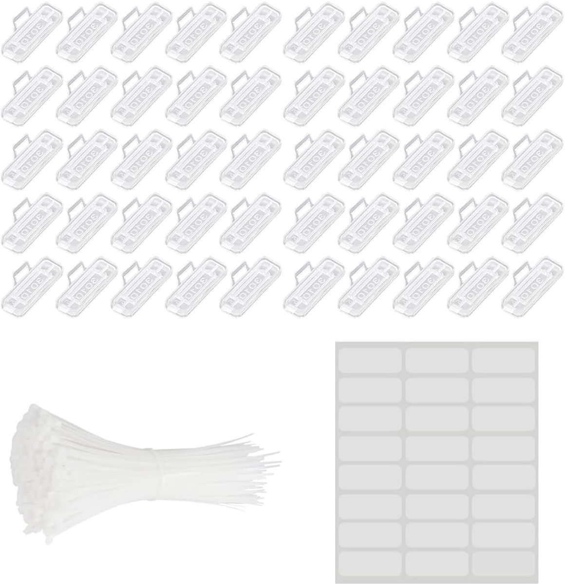 Kabel label clips 50pcs - transparant nylon - waterdichte labels - snel identificeren van kabels - ShopVlot