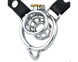 Chastity Cage for Men Chastity Devices Lock Design Metal Penis Cage Stainless Steel Cock Cage Bdsm Toys for Couples Sex 130 (40mm)