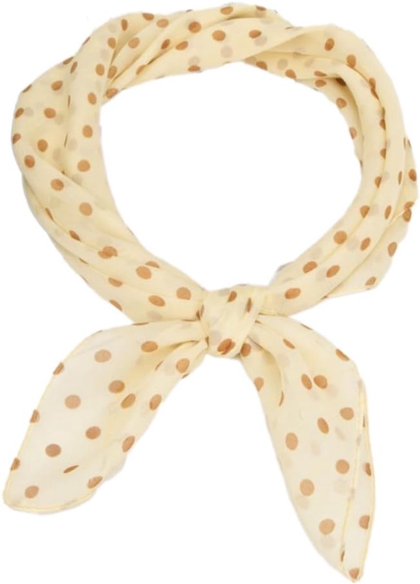 Zijden sjaal voor dames, 65 x 65 cm, gestippelde hoofddoek voor dames, chiffon halsdoek, bandana, vierkante sjaal, kleine zachte vierkante zijden sjaal, cadeau voor dames