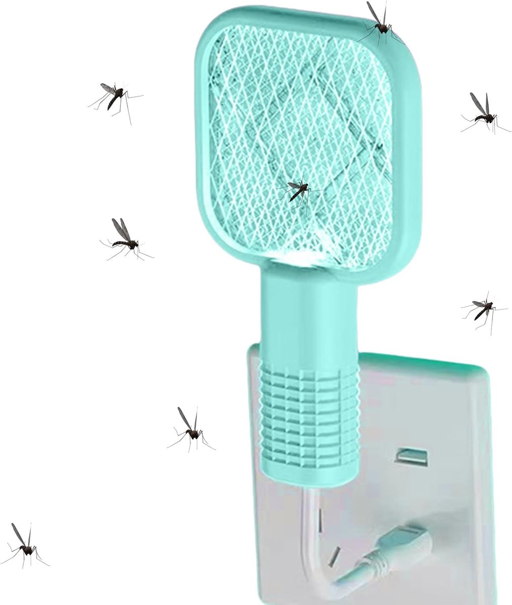 Electric Flying Clap - Oplaadbare muggenlichten draagbare insectenlamp draadloze handwar voor camping terras tuin | Beschermende rooster veilige elektrische schoklamp interieurs buitenruimtes - 2 stuks
