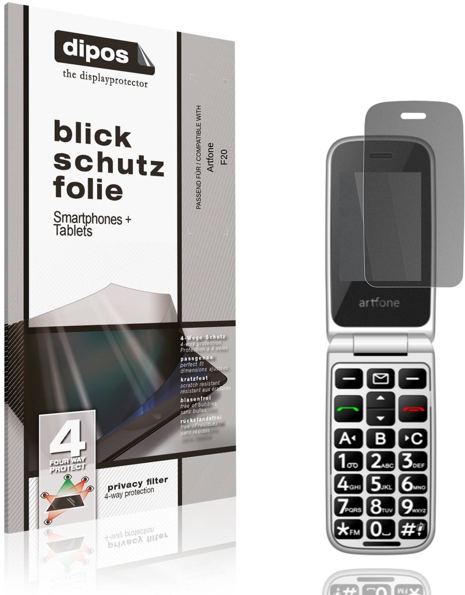 dipos – Matte Privacy Screenprotector geschikt voor Artfone F20 | Anti-Spy Beschermfolie