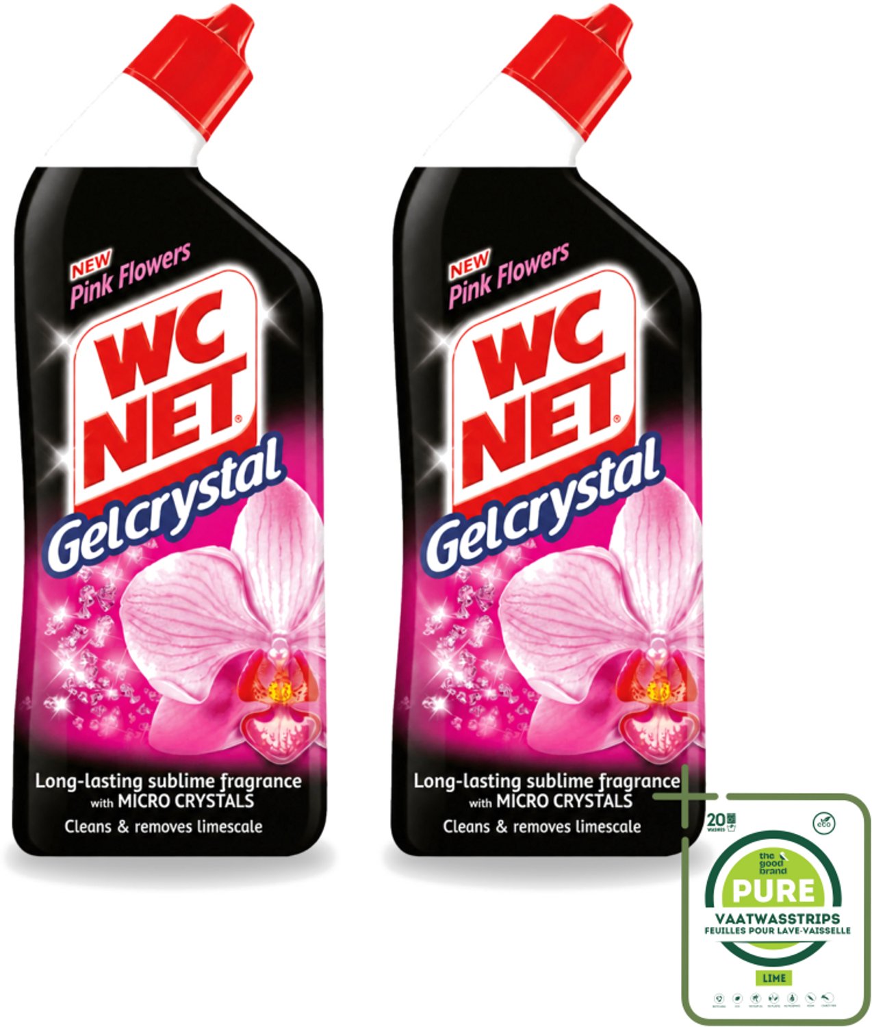 2 x WC Net - Toilet Reiniger - Gel - Frisse Bloemen - 750 ml - Grootverpakking - Vaatwasstrips - WC Reiniger - Toilet Reiniger - Toilet Reinigen - Toilet Reiniger Gel - Bloemengeur Toilet