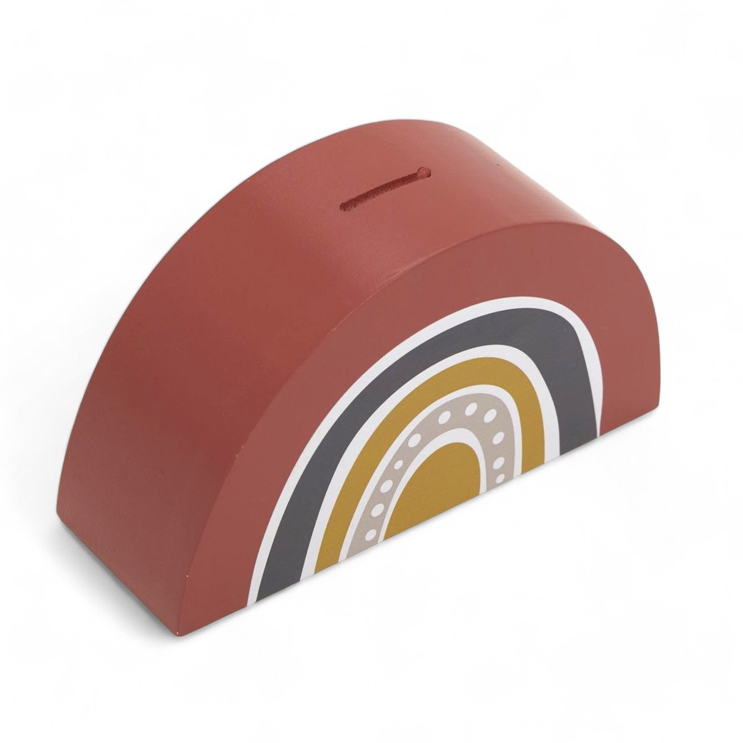 LA FACTORY - Spaarpot voor kinderen HEAD IN THE CLOUDS, rood, regenboog, 19 x 6 x 10 cm