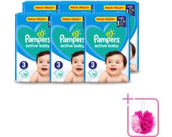 6 x Pampers – Luiers – Active Baby Maat 3 – 70 Luiers - Bulkverpakking - Baby-luiers - Douchemop - Droge billetjes