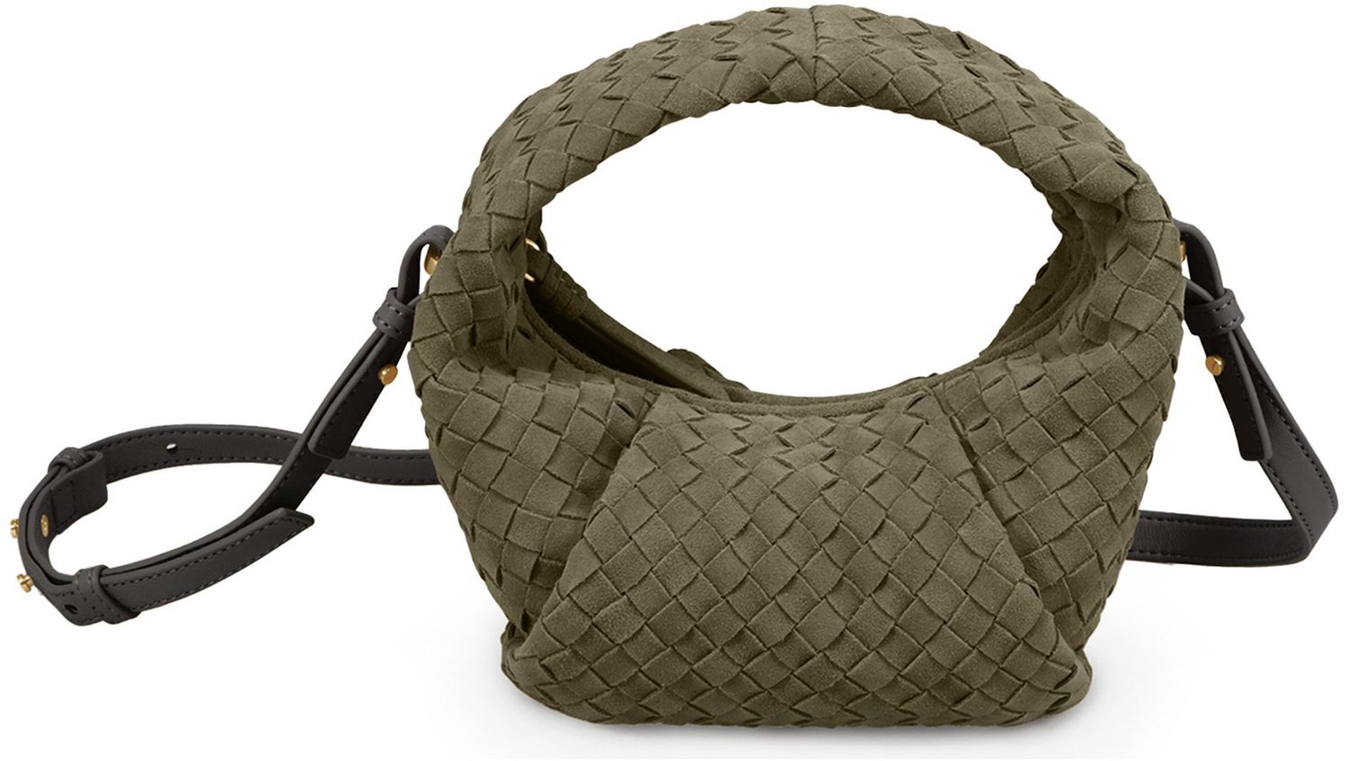 LES VISIONNAIRES Greta mini weave Handtas Leder 20 cm - Dames - sea kelp-black