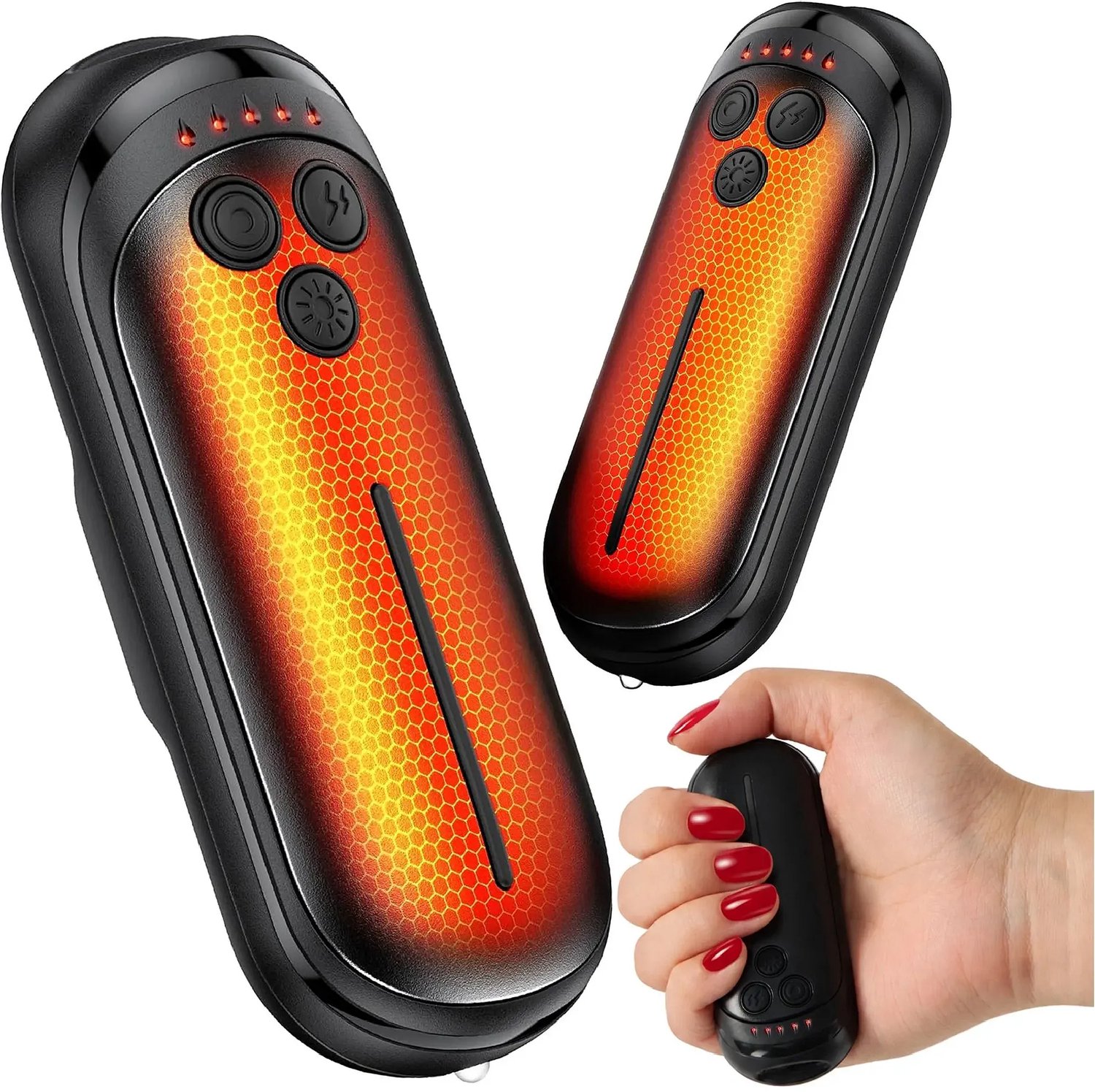 Trizand Elektrische handverwarmer set van 2 met 3000 mAh accu, 5 warmtestanden en USB-C opladen
