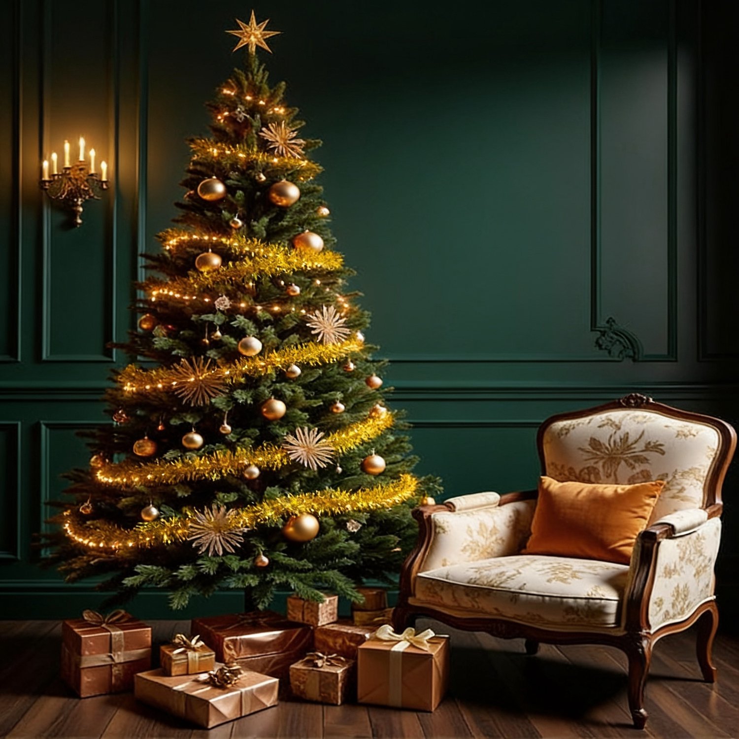LUQ – Tinsel Kerstslinger Goud – Lametta Slinger – Christmas Garland – Kerstboomversiering – Kerstboom Hangdecoratie – foto 3