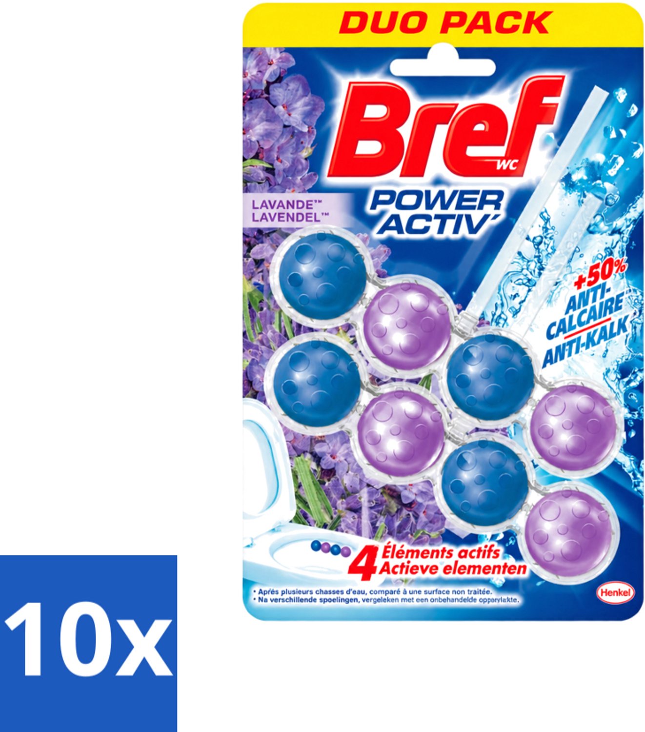 10 x Bref - Toiletblok - Lavender - Voordeelverpakking - 10 stuks