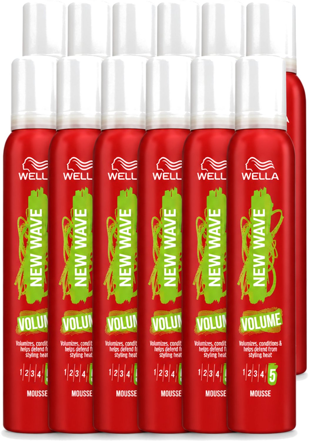 12 x Wella – New Wave Boost – Volumemousse – 200 ml - Voordeelverpakking - 12 stuks